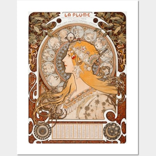 Alphonse Mucha Zodiaque La Plume Posters and Art